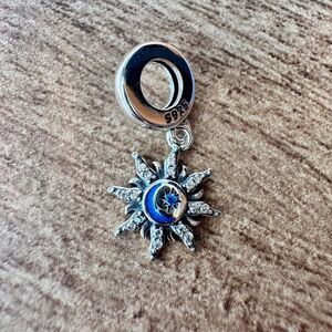 Luminous Sun Moon Star Charm 925 Sterling For Charm Bracelet Celestial Fairy